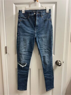 Express Skinny Super High Rise Blue Denim Jeans - 8R